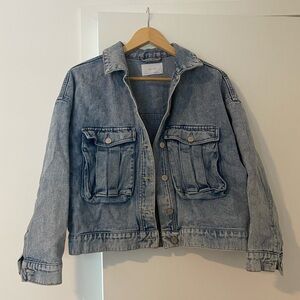 Oak & Fort Cropped Denim Jacket